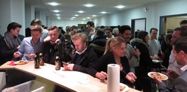 Guest lecture Flixbus at HDBW - Get-together in student lounge